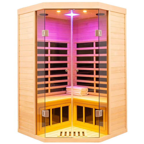 Ample-907SH Corner 2 Person Ultra-Low EMF Far Infrared Sauna | Limited Stock Remaining
