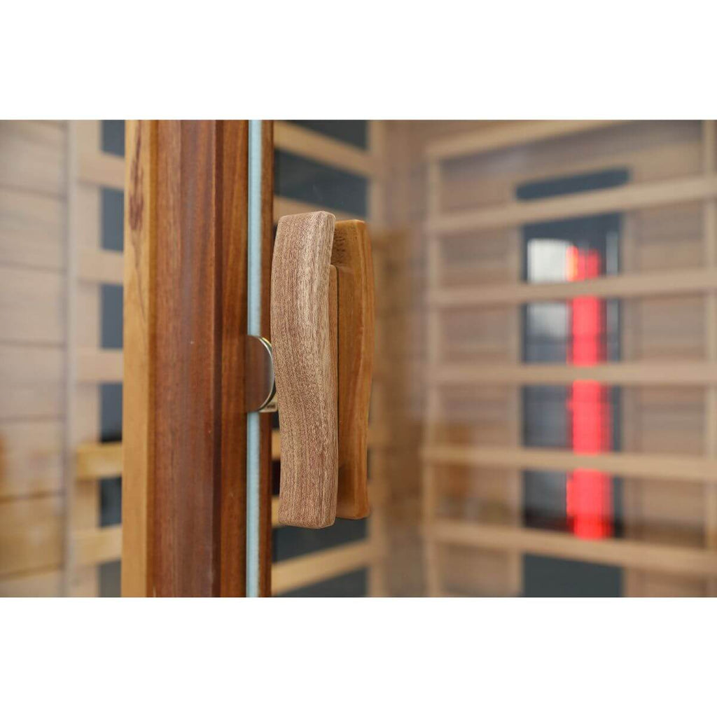 Mix-902VTD 2 Person Outdoor Far & Near Infrared Sauna in Mahogany | Limited Stock Remaining