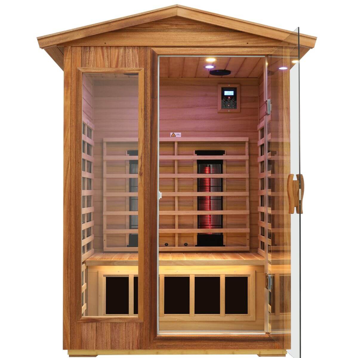 Mix-902VTD 2 Person Outdoor Far & Near Infrared Sauna in Mahogany | Limited Stock Remaining
