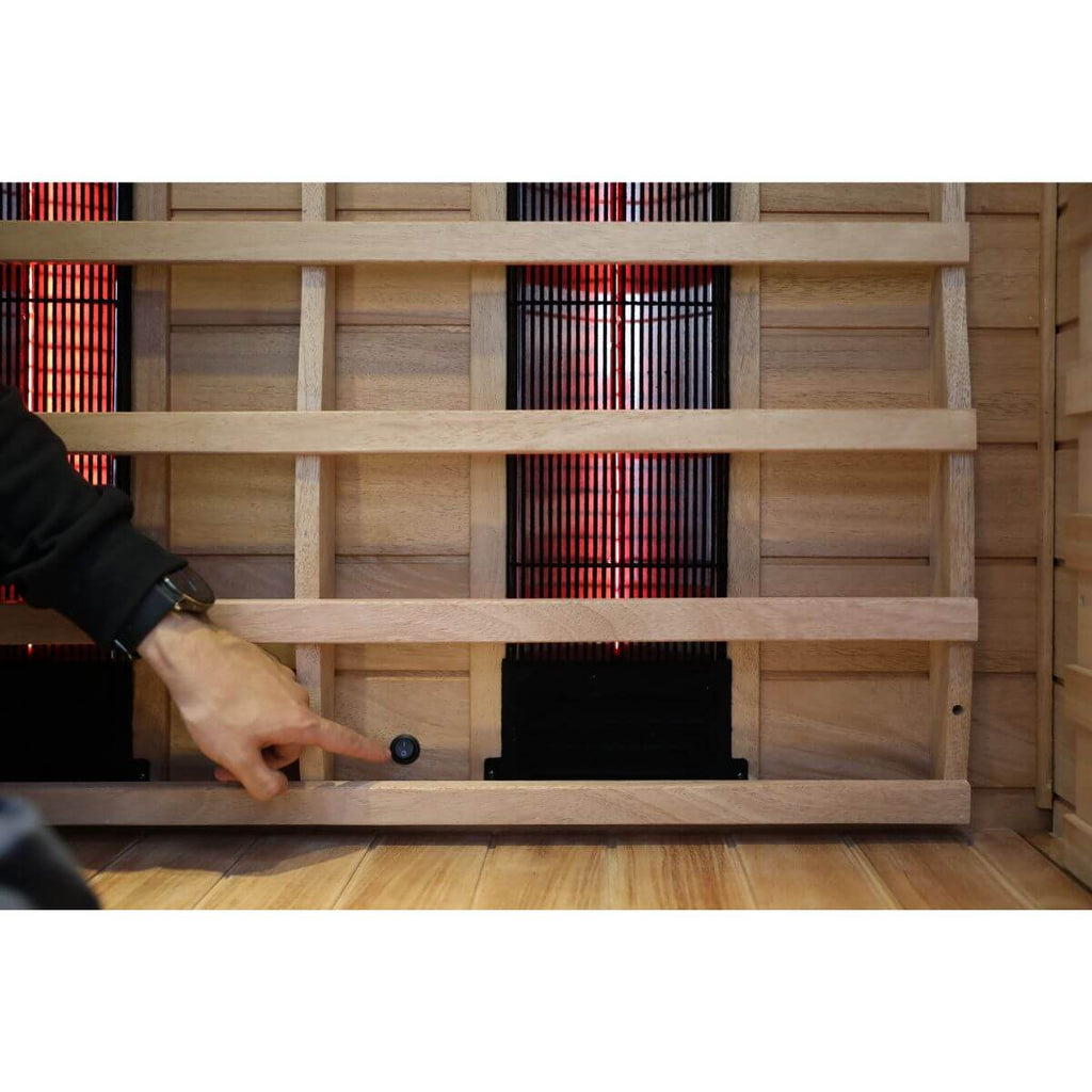 Mix-902VTD 2 Person Outdoor Far & Near Infrared Sauna in Mahogany | Limited Stock Remaining