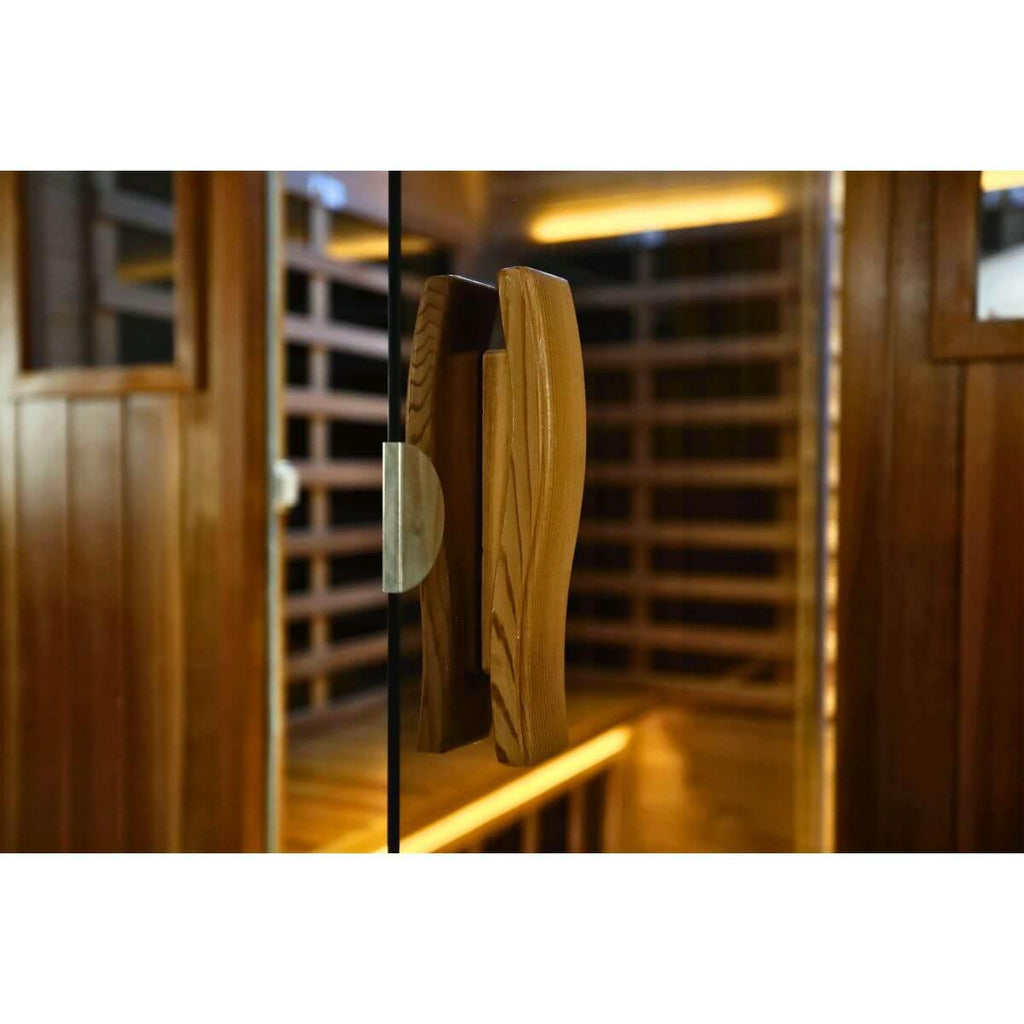 Wearwell-904VR 4 Person Outdoor Ultra-Low EMF Far Infrared Sauna in Red Cedar | Nature's Art, Noble Enjoyment