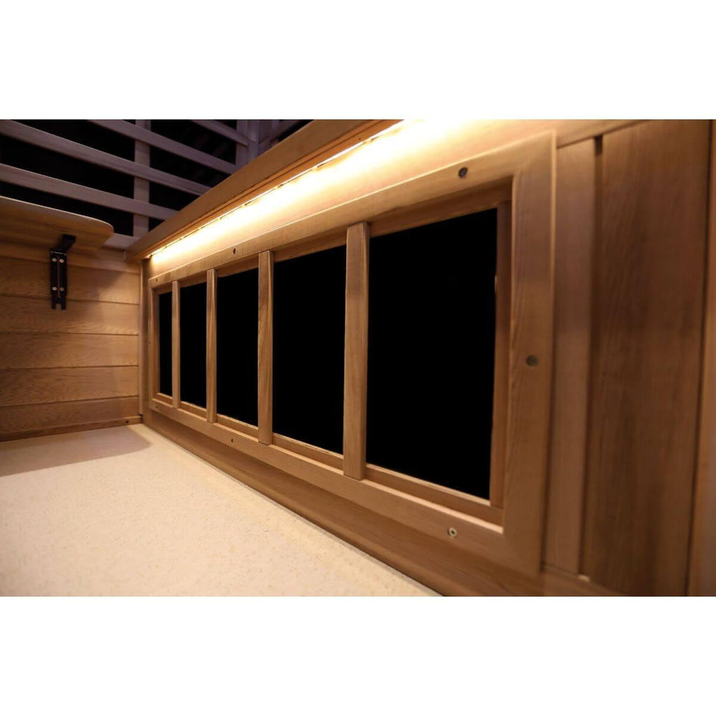 Wearwell-904VR 4 Person Outdoor Ultra-Low EMF Far Infrared Sauna in Red Cedar | Nature's Art, Noble Enjoyment