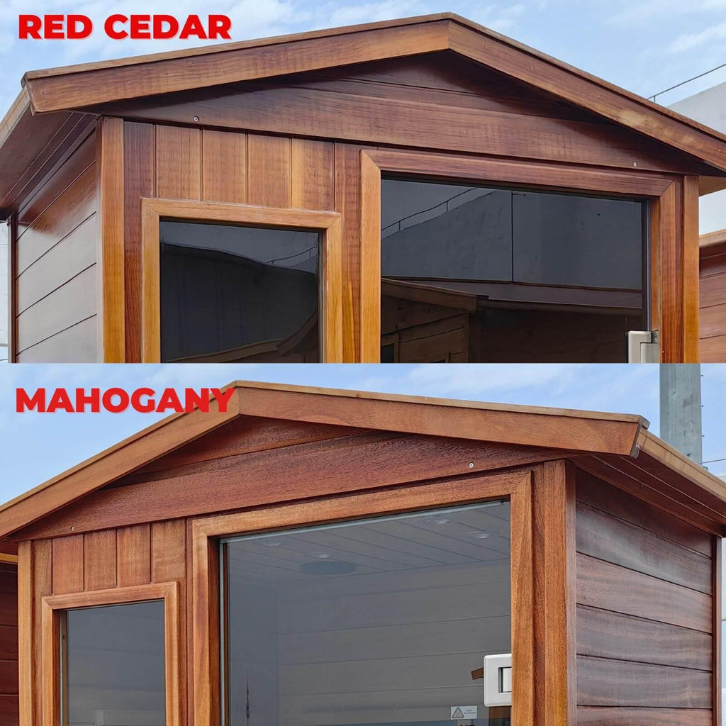 Wearwell-904VT 4 Person Outdoor Ultra-Low EMF Far Infrared Sauna in Mahogany | Value Sale